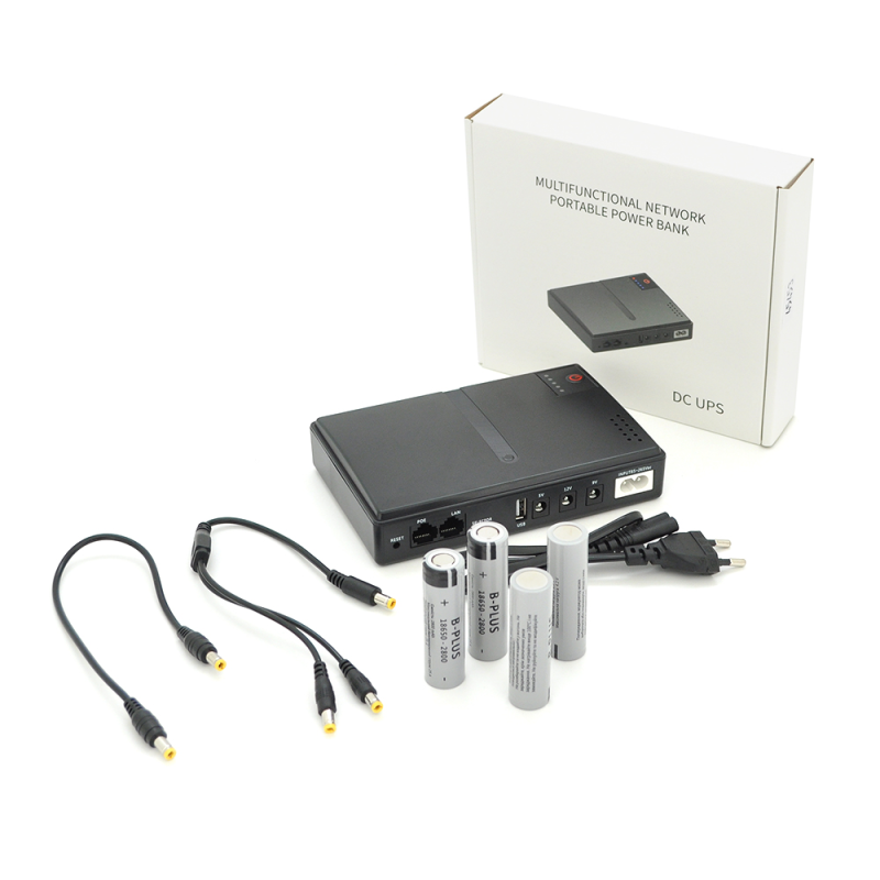ДБЖ UPS-18W DC1018P YT45453 для роутерів/комутаторів/PON/POE-430, 5//9/12V, 1A, 11200MAh(знімні 4*2800MAh), Black, BOX