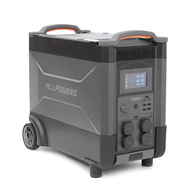 Power station ALLPOWERS R4000 APP Control, Wi-Fi, Bluetooth, 4000W, 3456Wh LiFePO4 3500Cycles, MPPT 3000w max, CAR port, DC12/24V, 4хAC 220V, 2xUSB-TYPE-C 100W, 2xUSB-A 18W, 2xUSB-A 12W, XT60, wireless 15W, Fast charge 60min, 540×490×300mm, 45kg