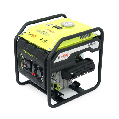 Генератор инверторный БЕНЗИНОВЫЙ GENPOWER GBG 40I 3.2kW (4kVA), однофазный, 230V, 50Hz, DC12V. обьем 15.0л. расход 0,374Lt/kWt-1Lt/h, ручний стартер (без АКБ), 530*440*540mm. 29kg.