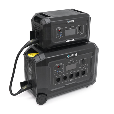 Портативний джерело живлення OUPES S3+S2, LiFePO4, 3600W, PEAK 7000W, 5120Wh, 3500 циклів, MPPT 2100 Вт, 5xAC190-250 В 16 А, 4xUSB-A -18 Вт, 2xUSB-C - 100 Вт, Anderson 12 В 30 А, IP21, 642*305*438 мм, 37,8 кг