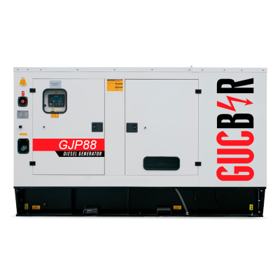 Дизельний генератор Gucbir GJP88 з двигуном PERKINS 1104A-44T, 88 кВА/70,4 кВт, генератор Maranello M90, витрата при 75% навантаження - 14,8 літрів/год, 230/400 В, 50 Гц (AVR SX460+ATS), IP23/H, 2750x1100x1860 мм, 1440 кг, 300 л