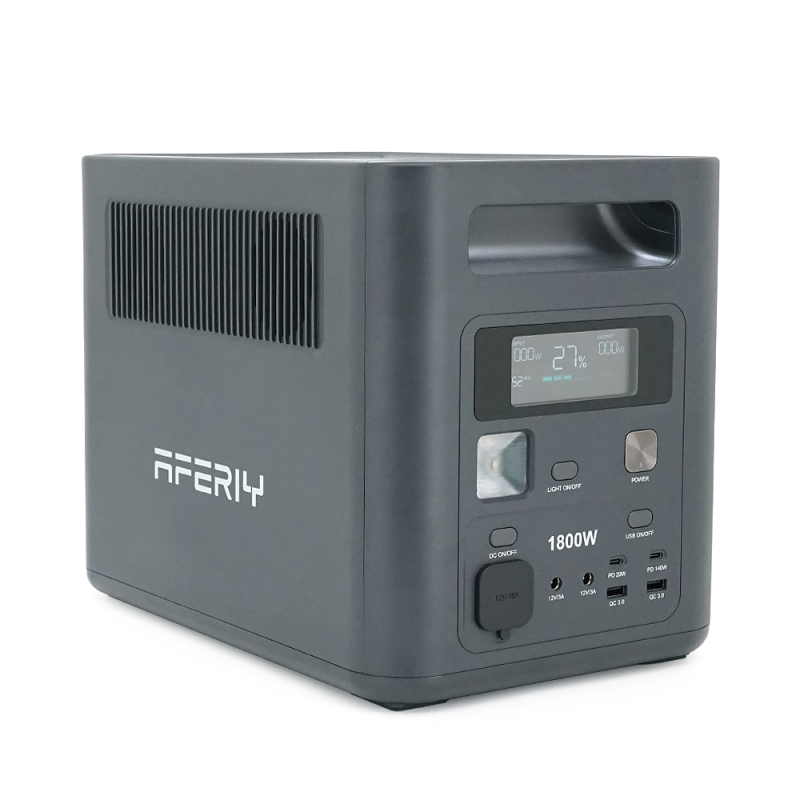 Портативная станция AFERIY AF-P180, LiFePO4 1024Втч. (max1800)Вт, XT60 MPPT 11.5-50В-20А(500W), 4xAC 220v. LED. 2-USB-A 18W , 2xType-C PD20+140Вт, DC+прикуриватель12В/10А, 100% заряд - 1,5 часа, 350*220*263 мм, 11.6kg