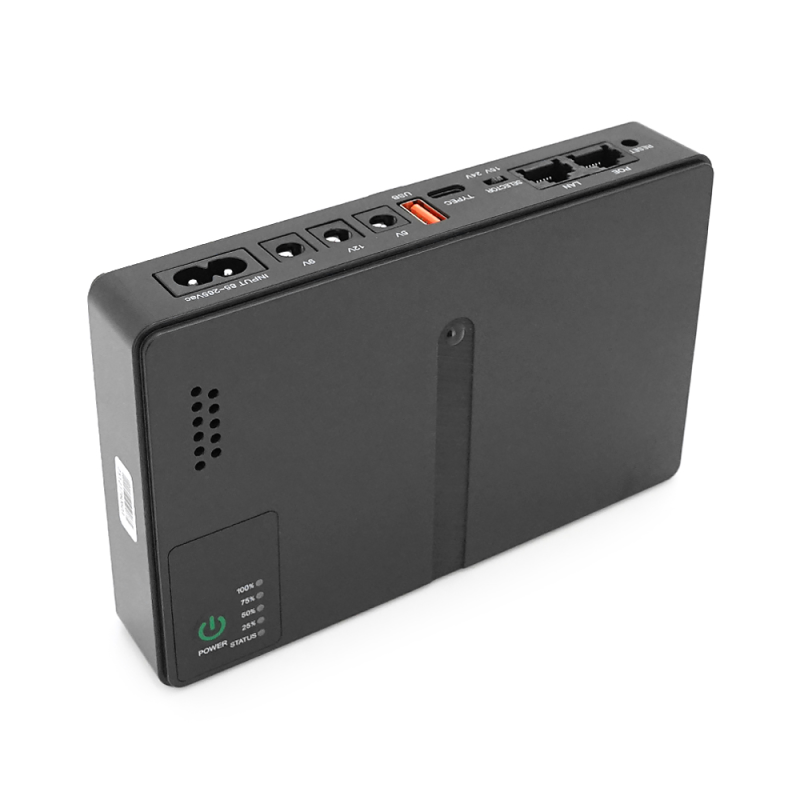 ДБЖ UPS-18W DC1018P YT45949 для роутерів/комутаторів/PON/POE-430, 5//9/12V, 1A, 11600MAh(знімні 4*2900MAh), Black, BOX