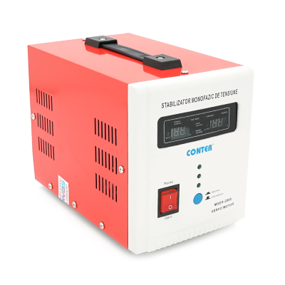 Стабілізатор напруги Conter MSER 2000 VA-V2/1600W однофазний, сервопривід, монтажу підлоги, LED дисплей, діапазон 130-260V, AC230±3%, 2*Shuko, 146x237x170mm, 5.2kg, Q2