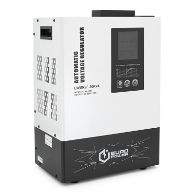 Стабилизатор напряжения релейный Europower EWMR90-20KVA LCD, 16000W, 100A, AC 95V-275V, 50Hz/60Hz, aluninum, ≤50dB, 405x385x520mm, 31.5kg, Q1