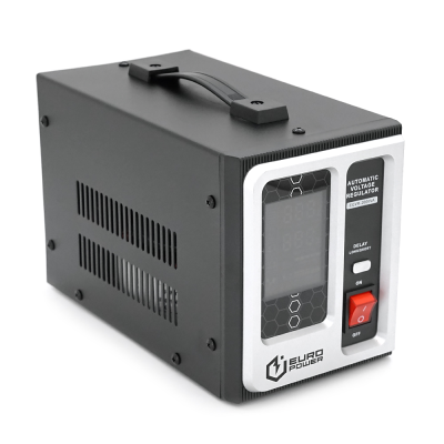 Стабілізатор напруги релейний Europower EQVR-2000VA LCD, 1600W, AC 100V-260V, 50Hz/60Hz, aluminum, ≤50dB, 680x330x220mm, 4.4kg, Q4