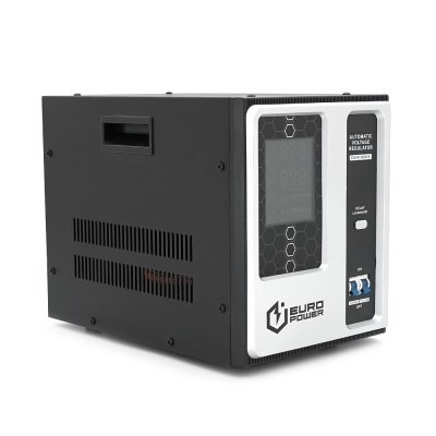 Стабилизатор напряжения релейный Europower EQVR-5000VA LCD, 4000W, AC 100V-260V, 50Hz/60Hz, aluninum, ≤50dB, 4100x270x330mm, 9.5kg, Q1