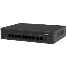 10-ти портовий некерований POE комутатор Imou SF110P з 8POE 100 Мбіт + 2хUP-Link 100Мбіт, до 250м, 65Вт, 220×162×44 мм