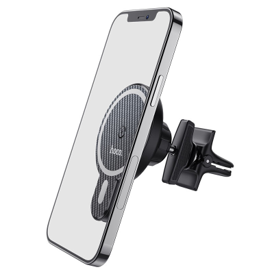 Автотримач HOCO СА85+ Wireless Charging 15W, кріплення на решітку, магніт, Black, Box