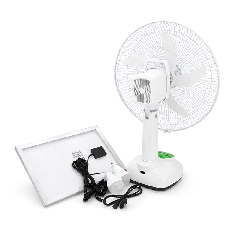 Вентилятор GDTIMES GD 8069LI-14, 14", Solar+ вбудований акумулятор, 2*USB лампочки, Box