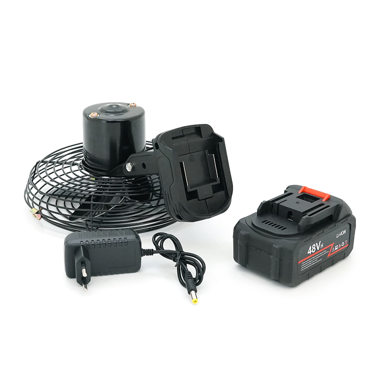 Вентилятор 6" YT46888, з Li-Ion акумулятором 48V, Black, Box 185х185 мм, 1,0 кг
