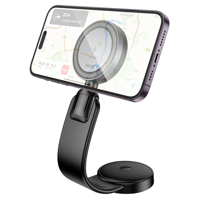 Автоутримувач HOCO HW29+ Wireless Charging 15W, кріплення на решітку, затискач 50-90мм, Black, Box
