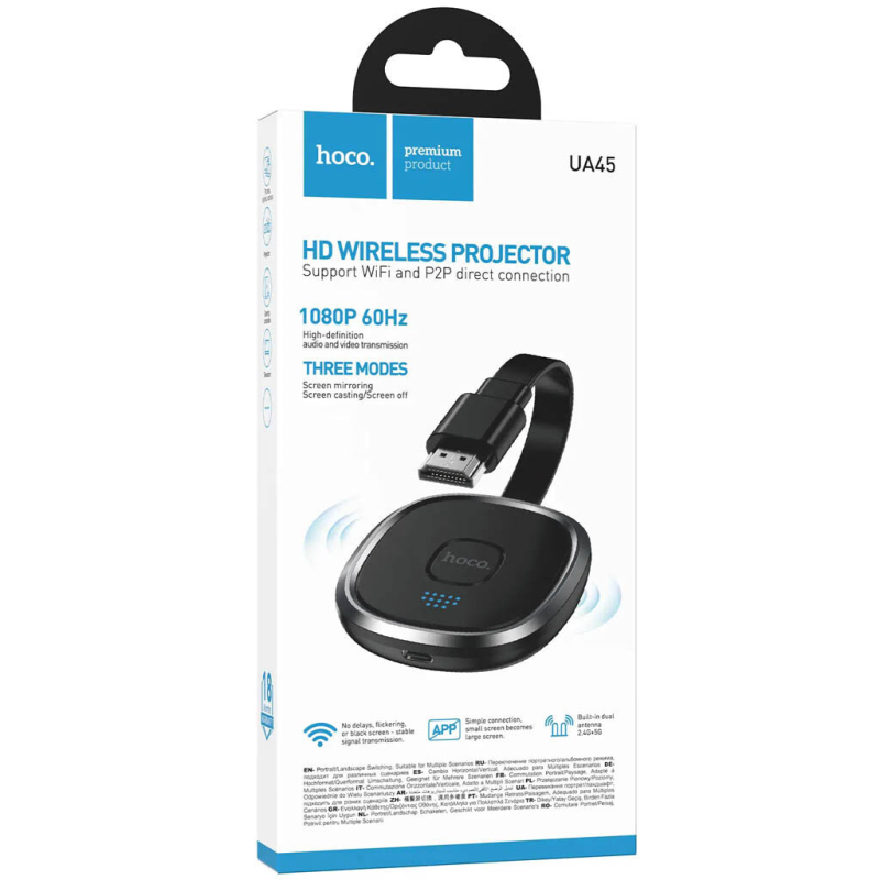 Перехідник адаптер HOCO UA45 HDMI Screen Mirroring Device, 1080P, Black, Box