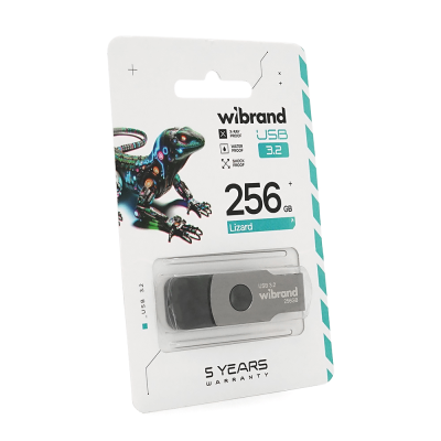 Флеш-накопичувач Wibrand USB 3.2 Gen1 Lizard 256GB Black
