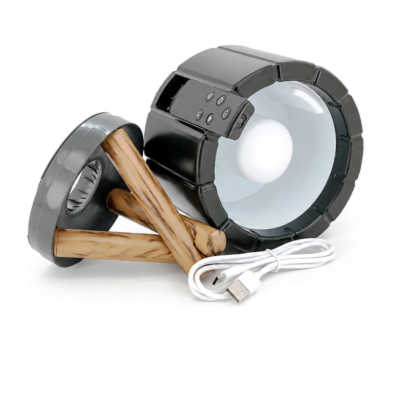 Нічник-зволожувач повітря YT47752 з імітацією полум'я, Led RGB, Black, Box