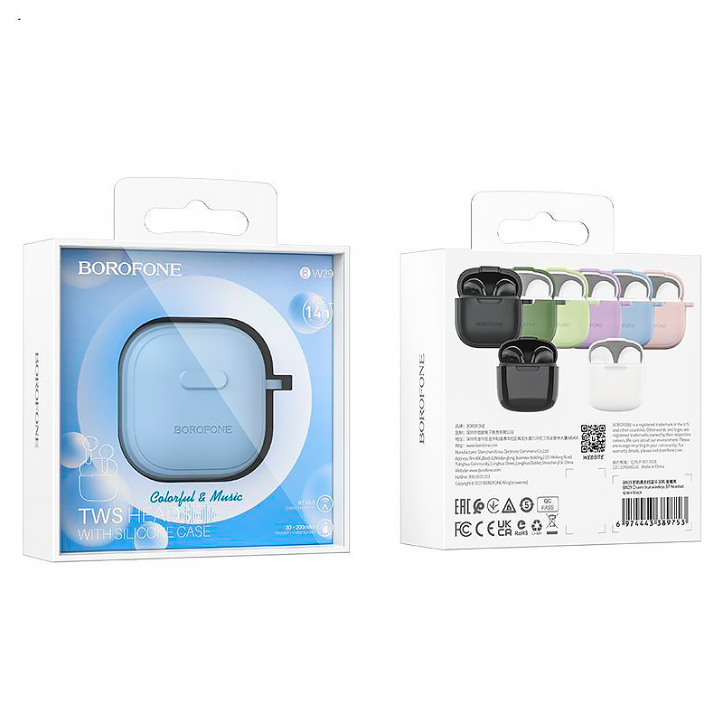 Навушники Bluetooth Borofone BW29, Blue, Кейс