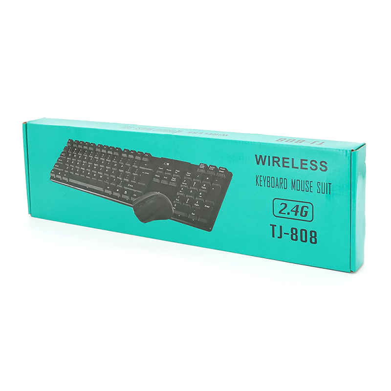Комплект бездротової Jedel TJ-808 (KB+Mouse), (Eng/Pyc), 2.4G, 78 клавіш, Black, Box