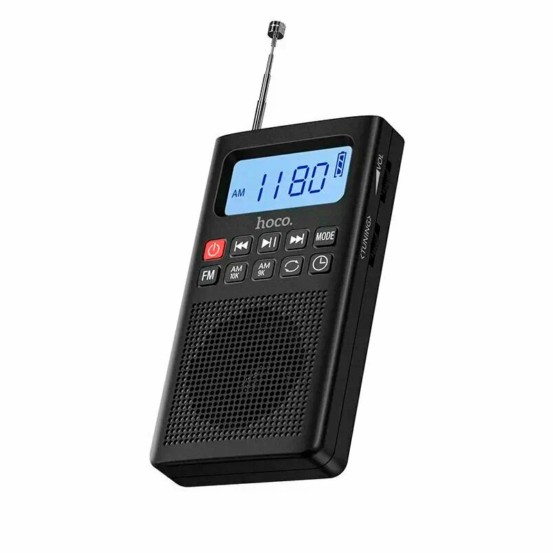 Радіоприймач HOCO HI51, Bluetooth, FM/AM радіо, AUX, корпус пластмас, Black, BOX