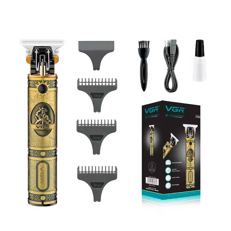 Тример VGR V-085, 3 насадки, акумулятор 1500mAh, Gold, Box