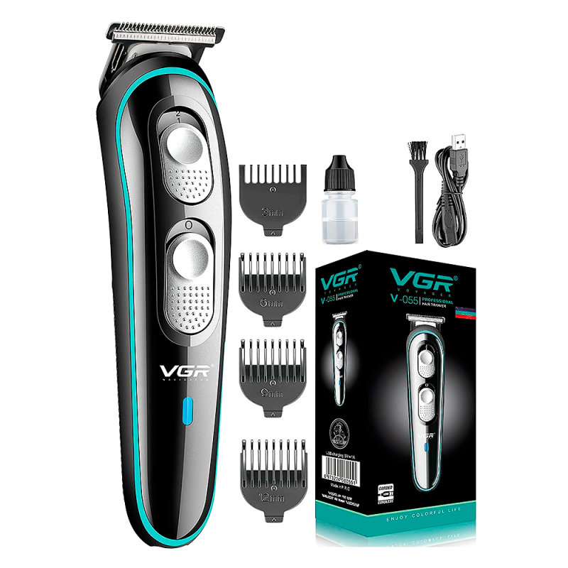 Тример VGR V-055, 4 насадки, регулятор висоти, акумулятор 500mAh, Black, Box