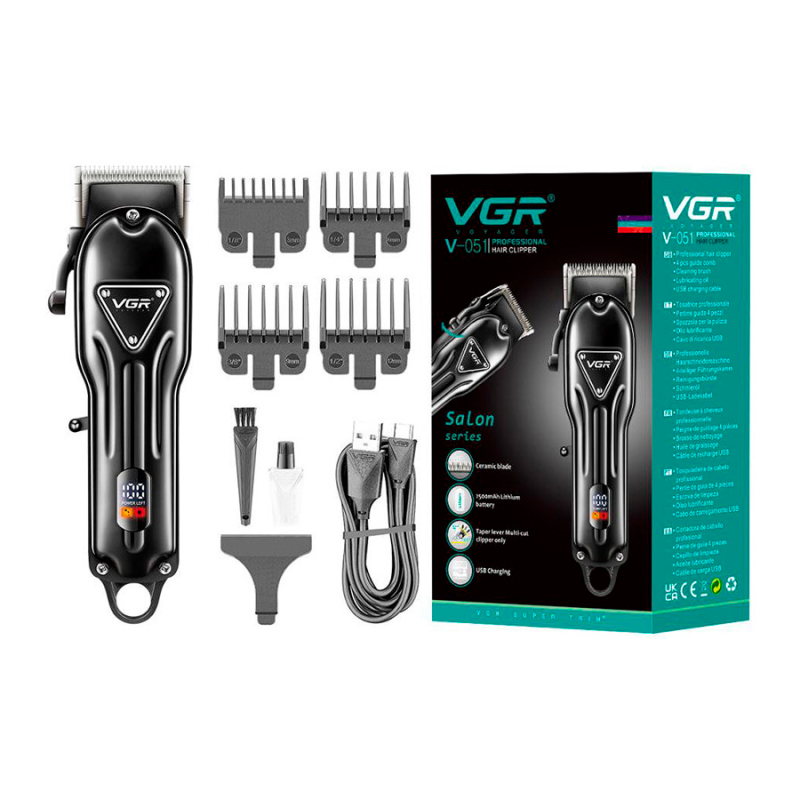 Тример VGR V-051, 4 насадки, акумулятор 2500mAh, Black, Box