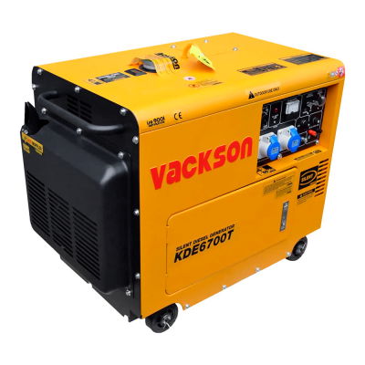 Генератор дизельний VACKSON KDE6700T, 1-фазний 230V, 50Hz, 5.5kVA/5.0kW, бак 15 л, витрата 1.4 л/год, пуск: стартер (без АКБ), 750x440x550 мм, 158 кг Генератор дизельний VACKSON KDE6700T, 1-фазний 230V, 50Hz, 5.5kVA/5.0kW, бак 15 л, витрата 1.4 л/год, пуск: стартер (без АКБ), 750x440x550 мм, 158 кг