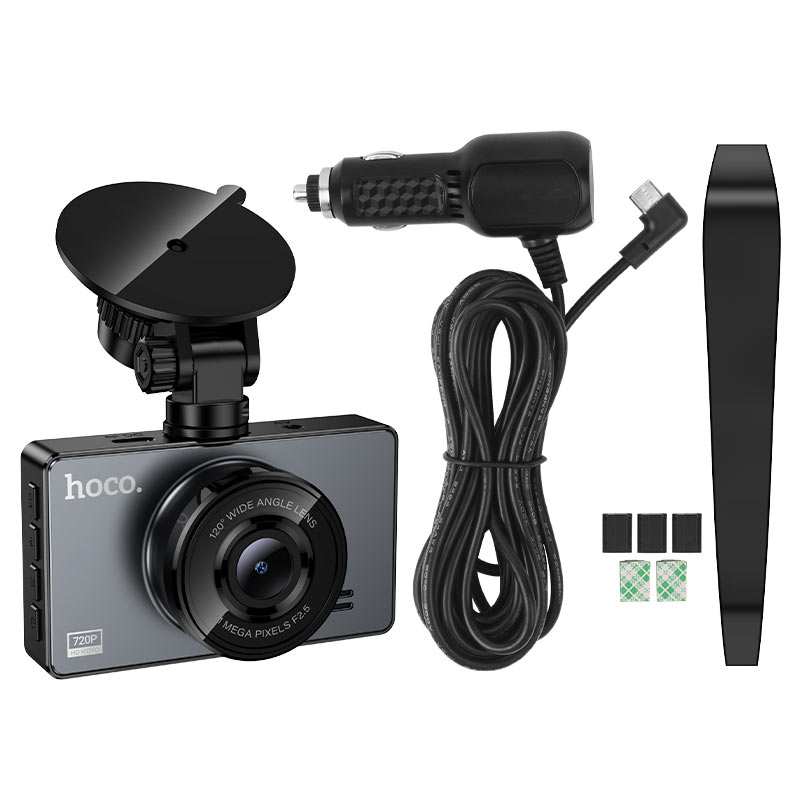 Автомобільний відеореєстратор HOCO DV14 3" IPS, 720P, Metal Gray, Box