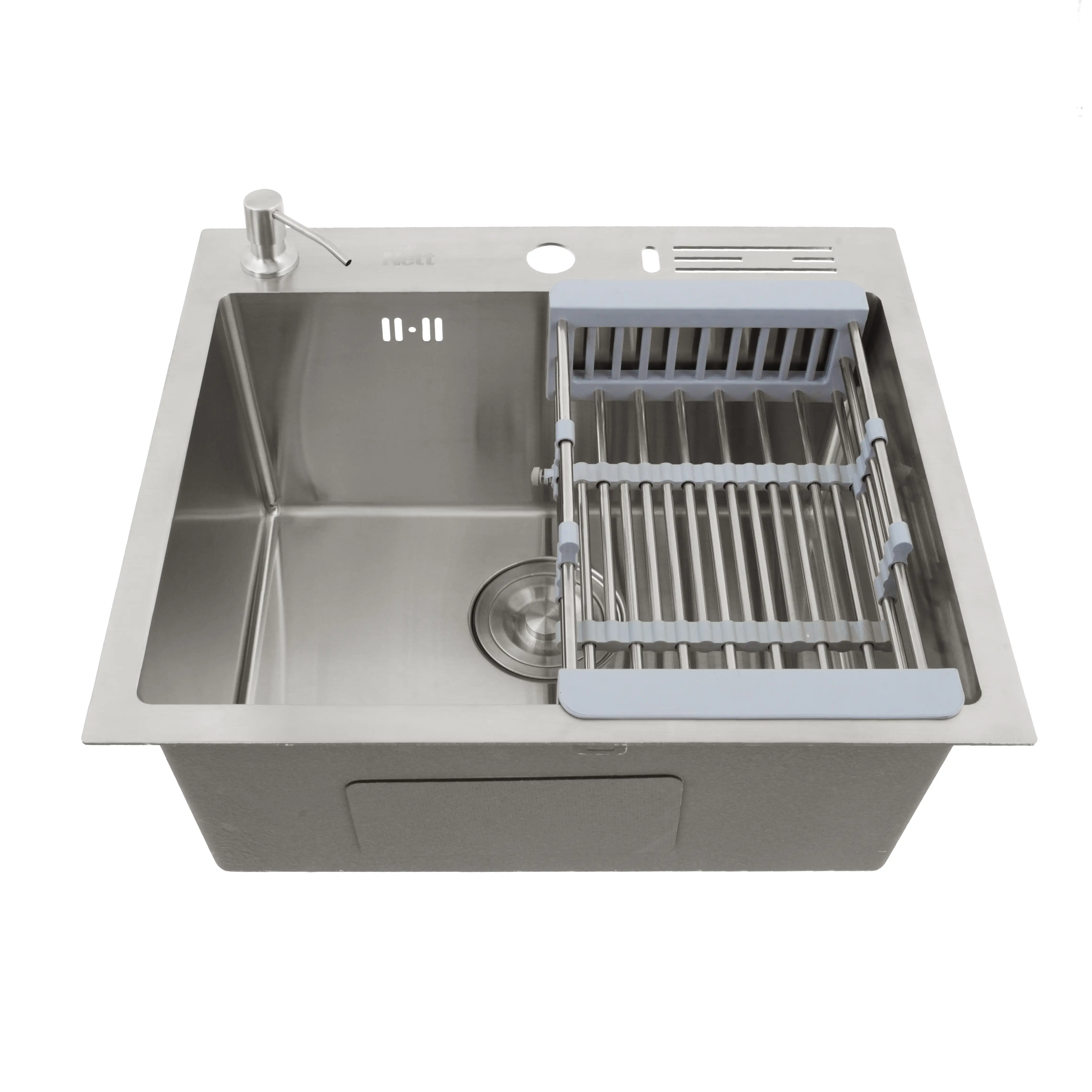 Мийка кухонна накладна 1.5 мм з нержавійки 45 см Nett NS-5245