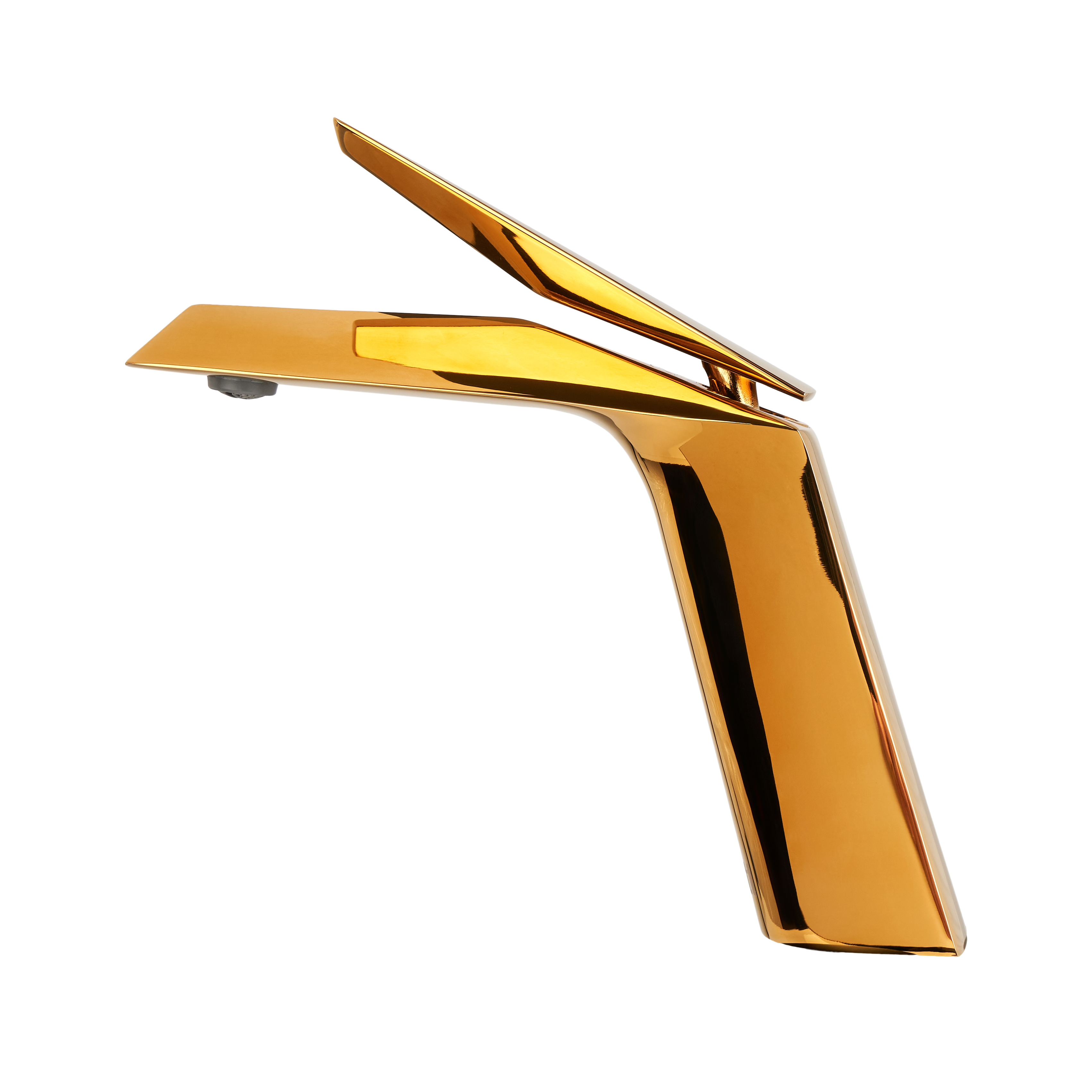 Глянцевий золотий змішувач на умивальник Nett DRG-66