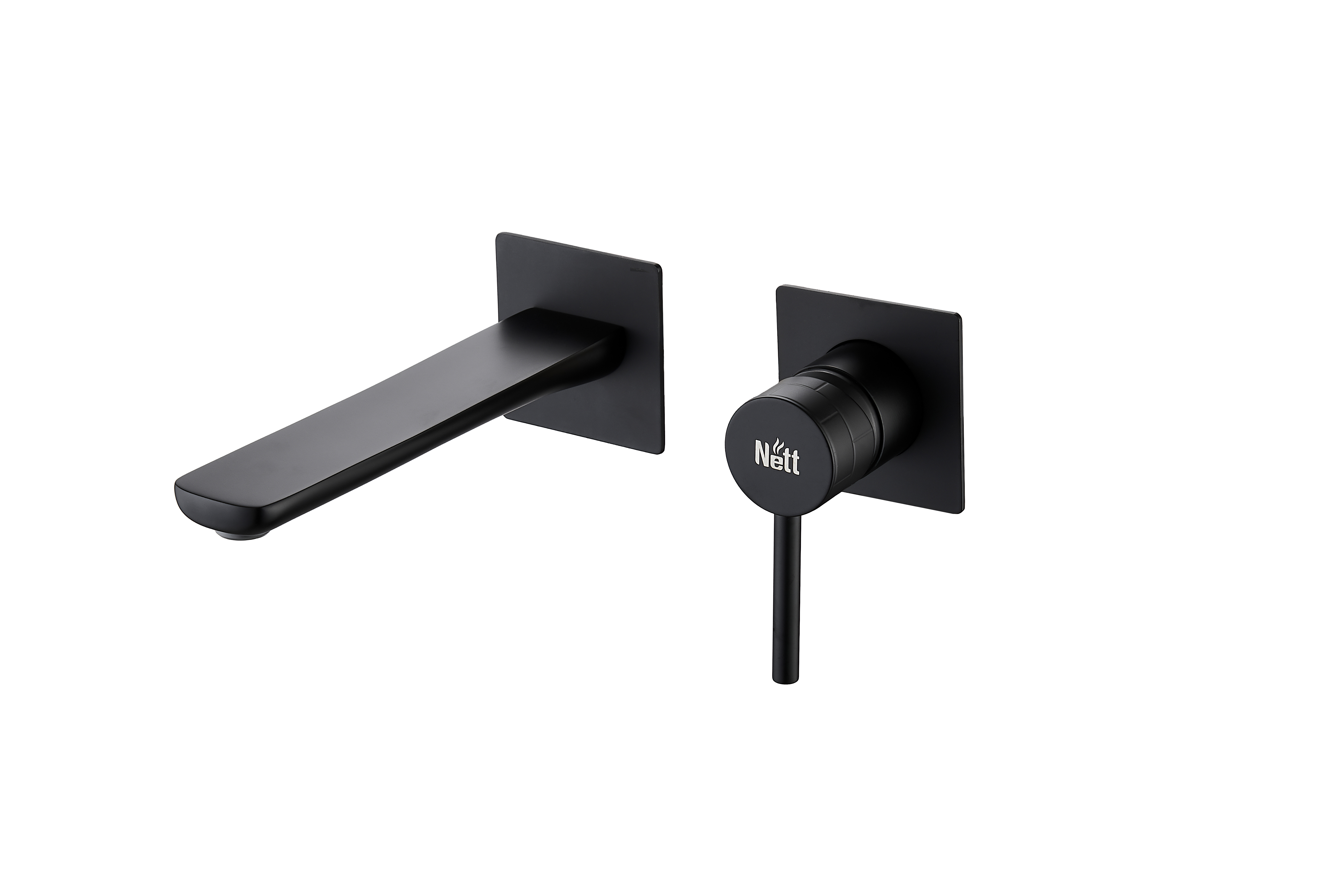 Чорний змішувач для умивальника прихованого монтажу Nett QB-99