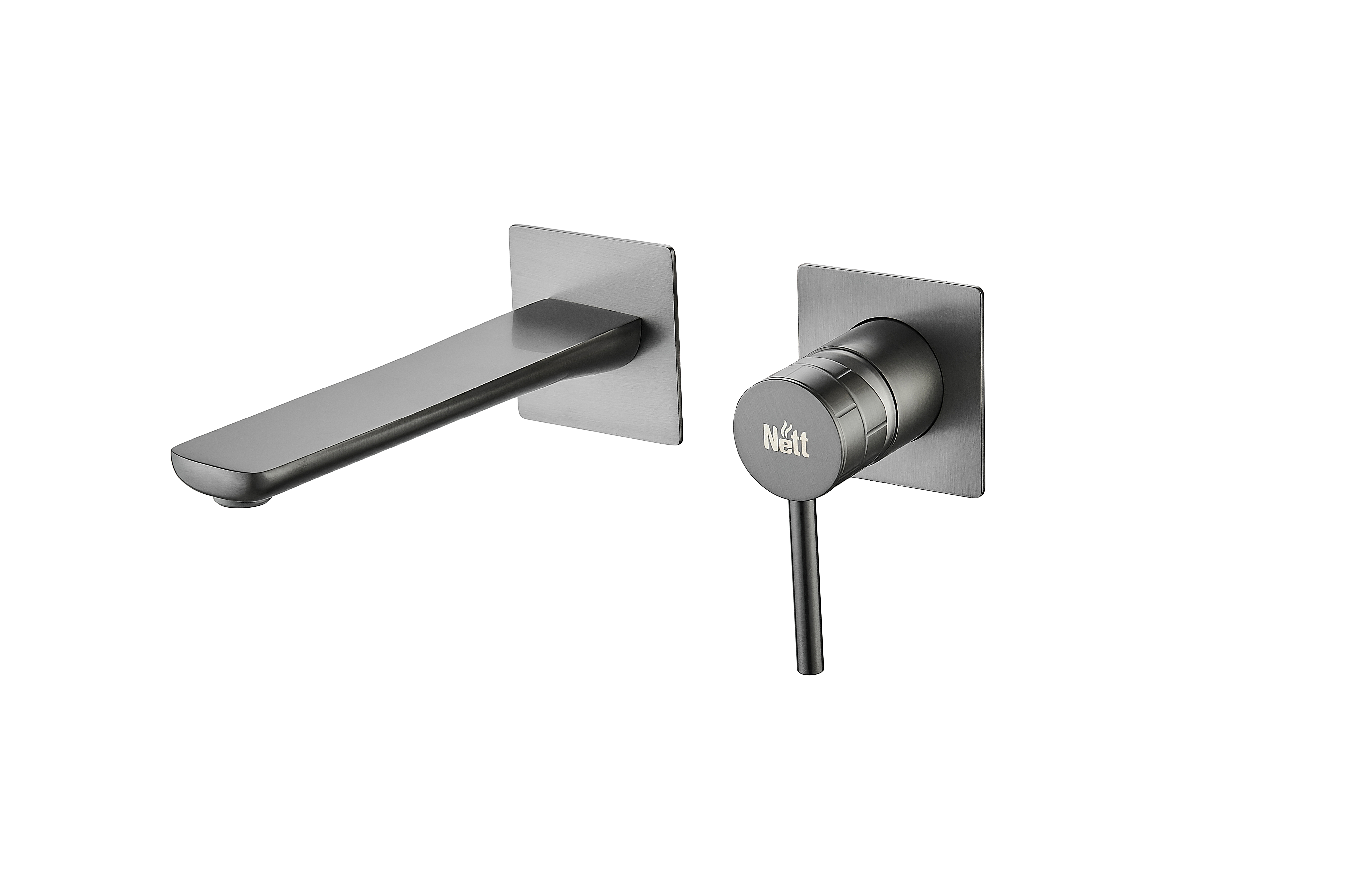 Змішувач графіт для раковини прихованого монтажу Nett QGr-99