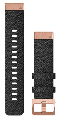 Ремінець для Fenix 6s 20mm QuickFit Heathered Black Nylon with Rose Gold (A-010-12874-00)
