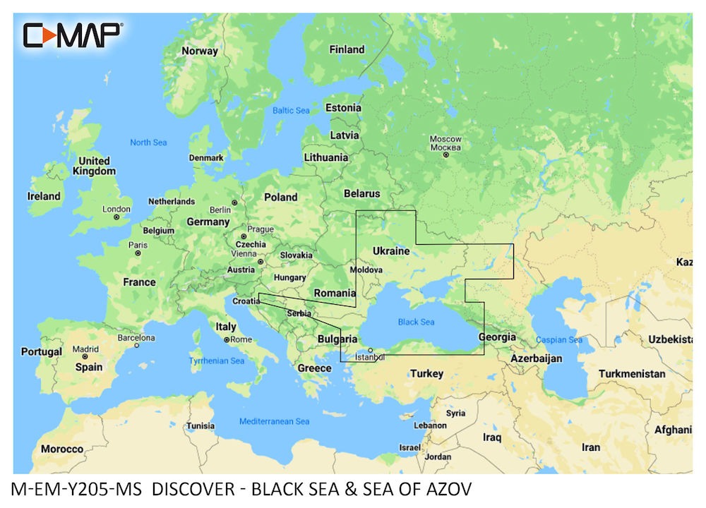 Карта C-MAP Discover — Чорне та Азовське моря (з Дніпром) (A-M-EM-Y205-MS)