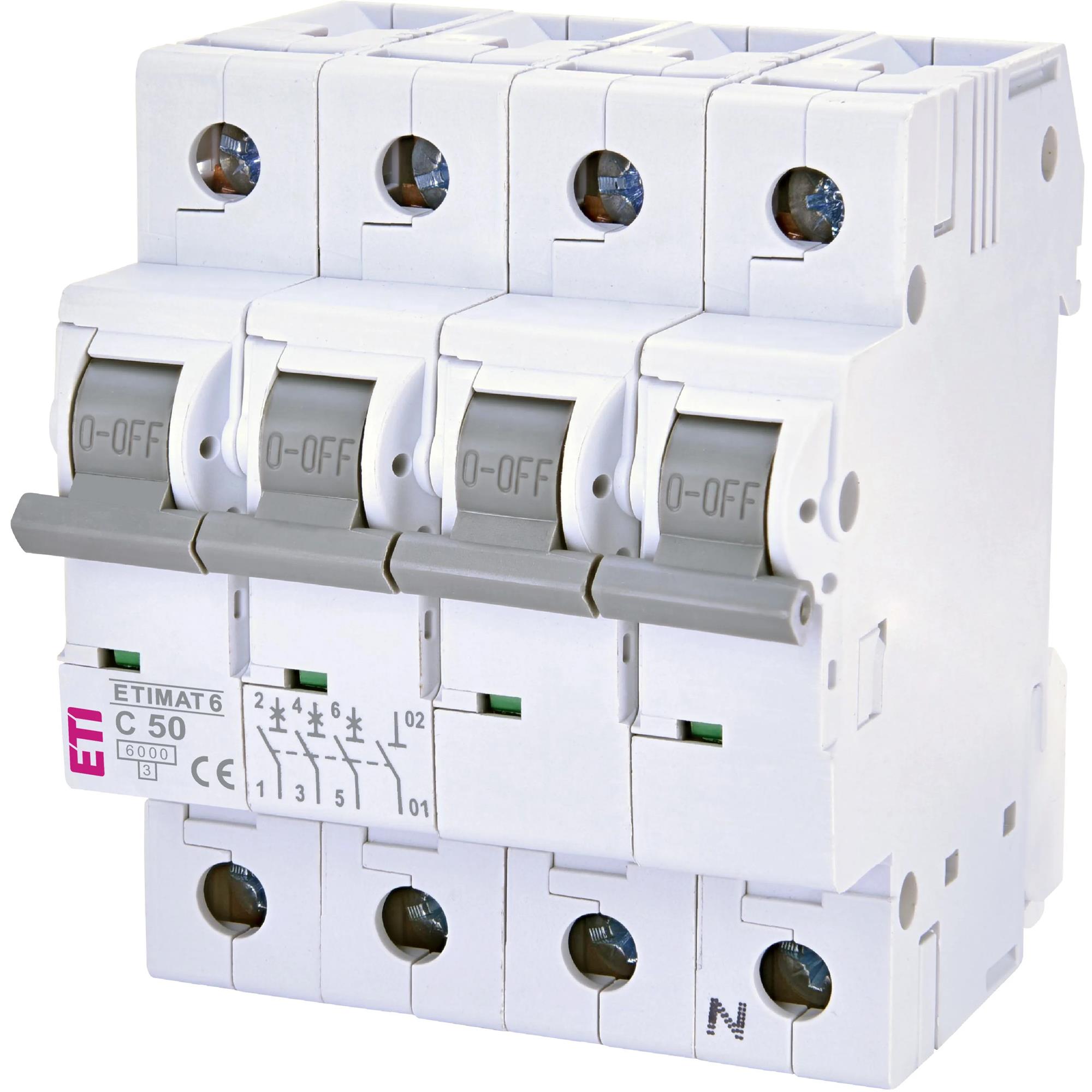 Автоматичний вимикач ETI ETIMAT 6 3p+N C 50 А (6 kA) (2146521)