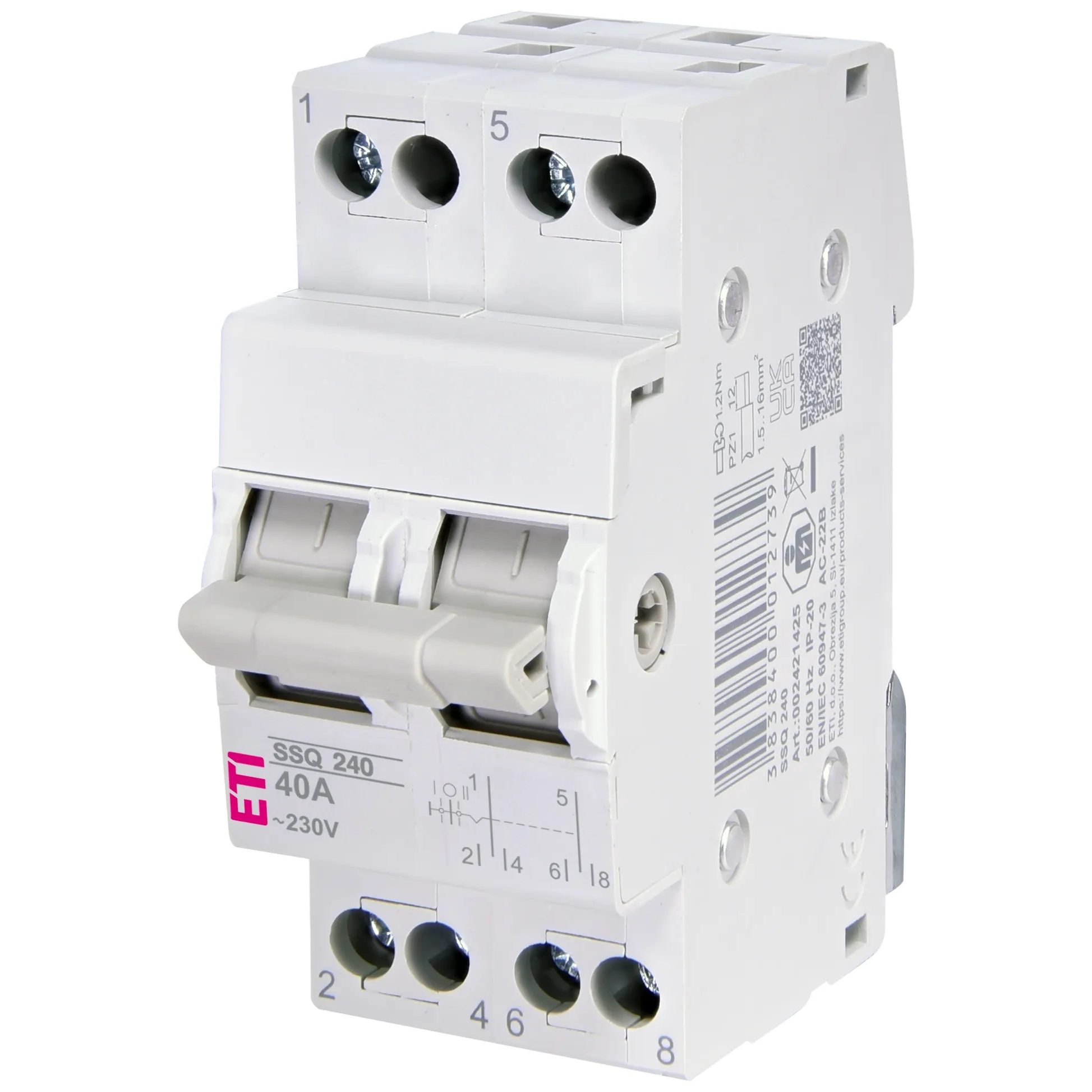 Перемикач трипозиційний ETI SSQ 240' 1-0-2", 2p 40A (2421425)