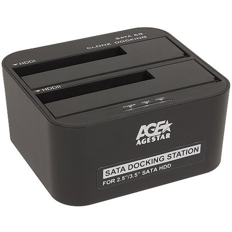 Док-станція AgeStar 3UBT6-6G для 2.5"/3.5" SATA HDD или SSD USB3.0 Black (3UBT6-6G (Black))