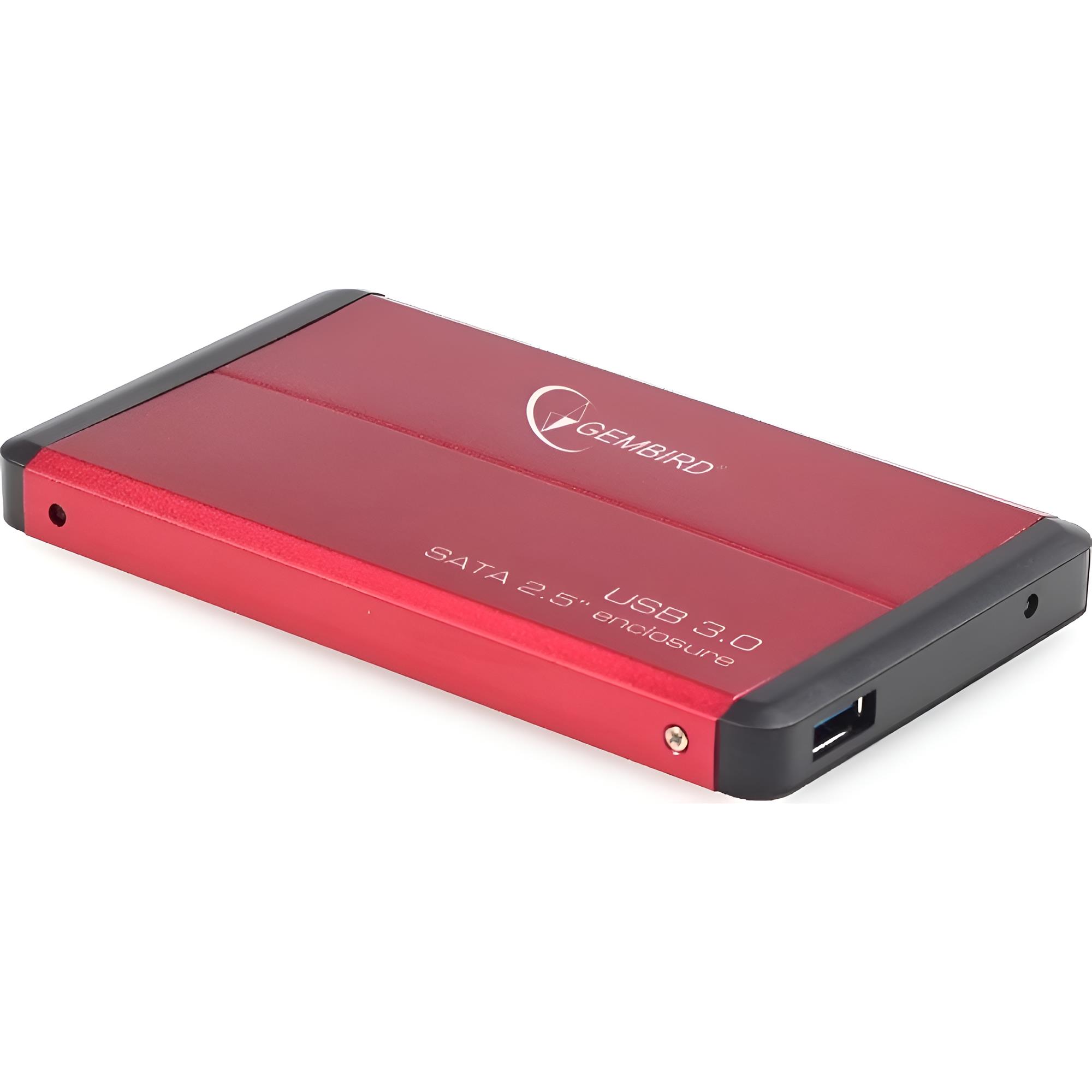 Зовнішня кишеня Gembird для підключення SATA HDD 2.5`, USB 3.0, Red (EE2-U3S-2-R)