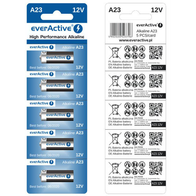 Батарейка everActive A23 (23A5BL) BL 5шт (Everactive 23A 23A5BL)