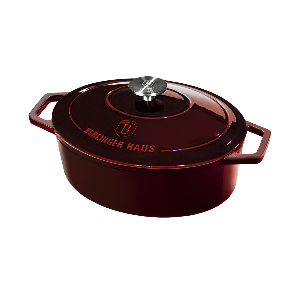 Каструля чавунна 30 см 4,65 л Berlinger Haus Metallic Line Burgundy Edition (BH-6499) (M-BH-6499)