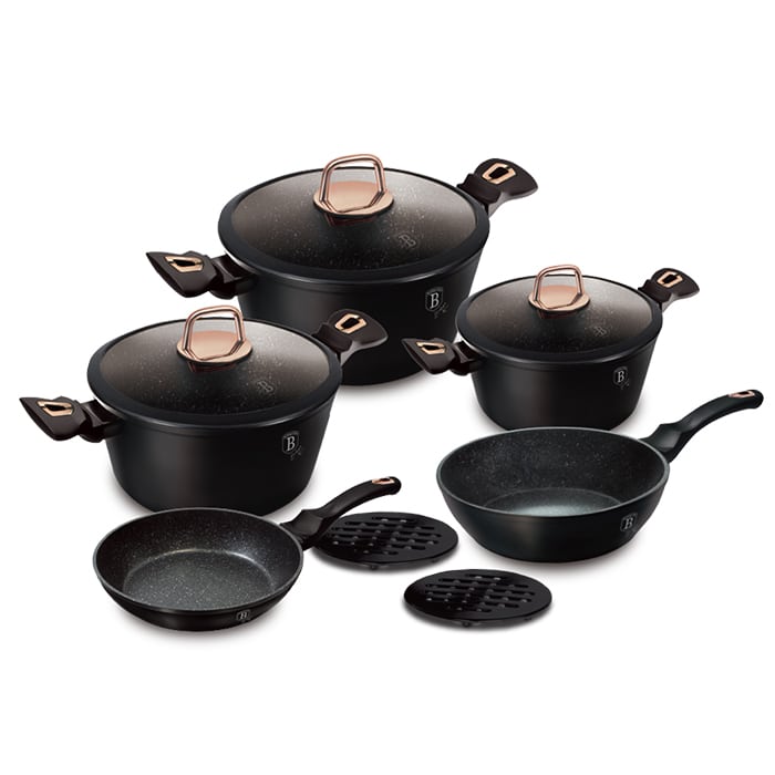 Набір посуду 10 предметів Berlinger Haus Black Rose Collection (BH-8168) (M-BH-8168)