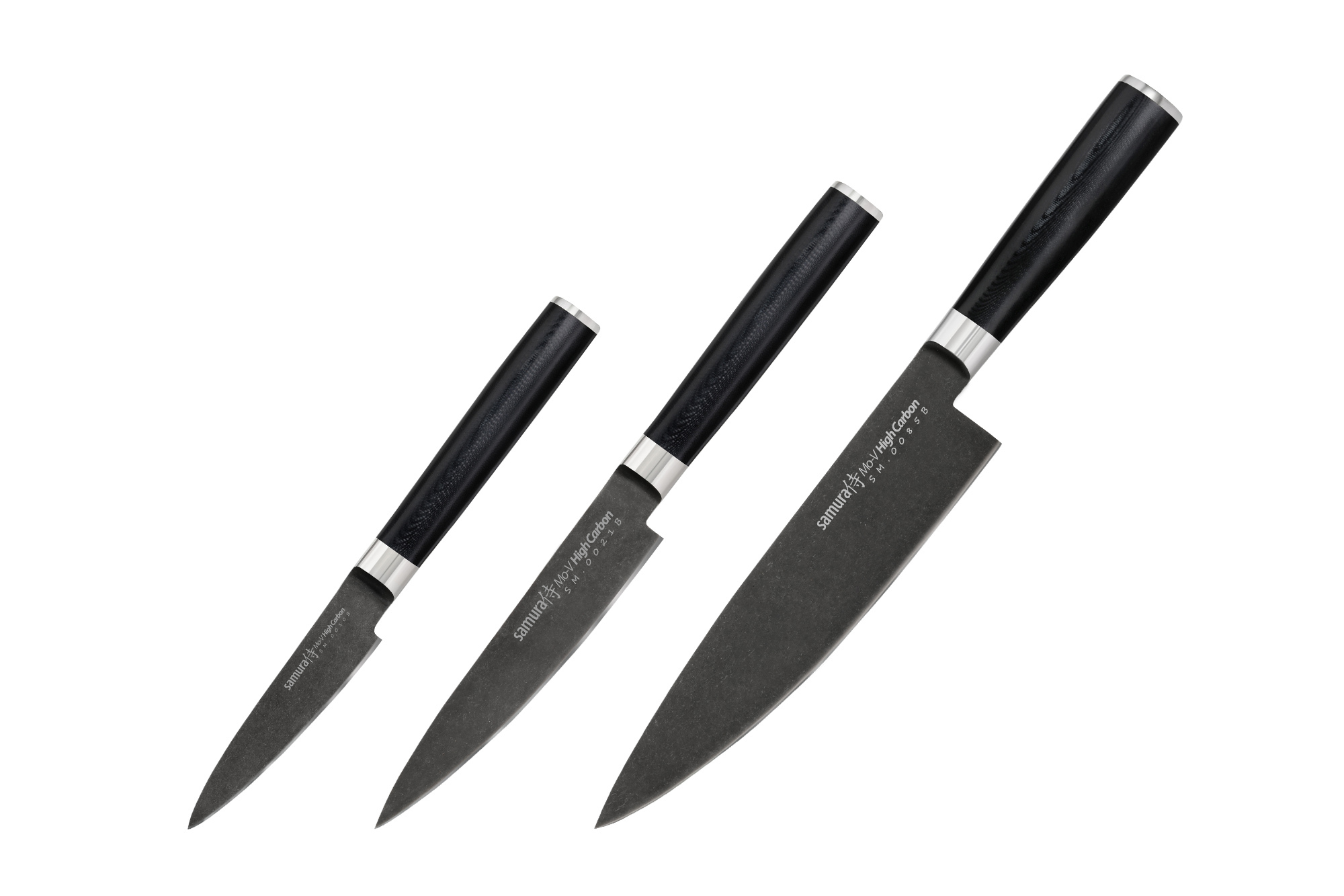 Набір із 3-х кухонних ножів Samura Mo-V Stonewash (SM-0230B) (M-SM-0230B)