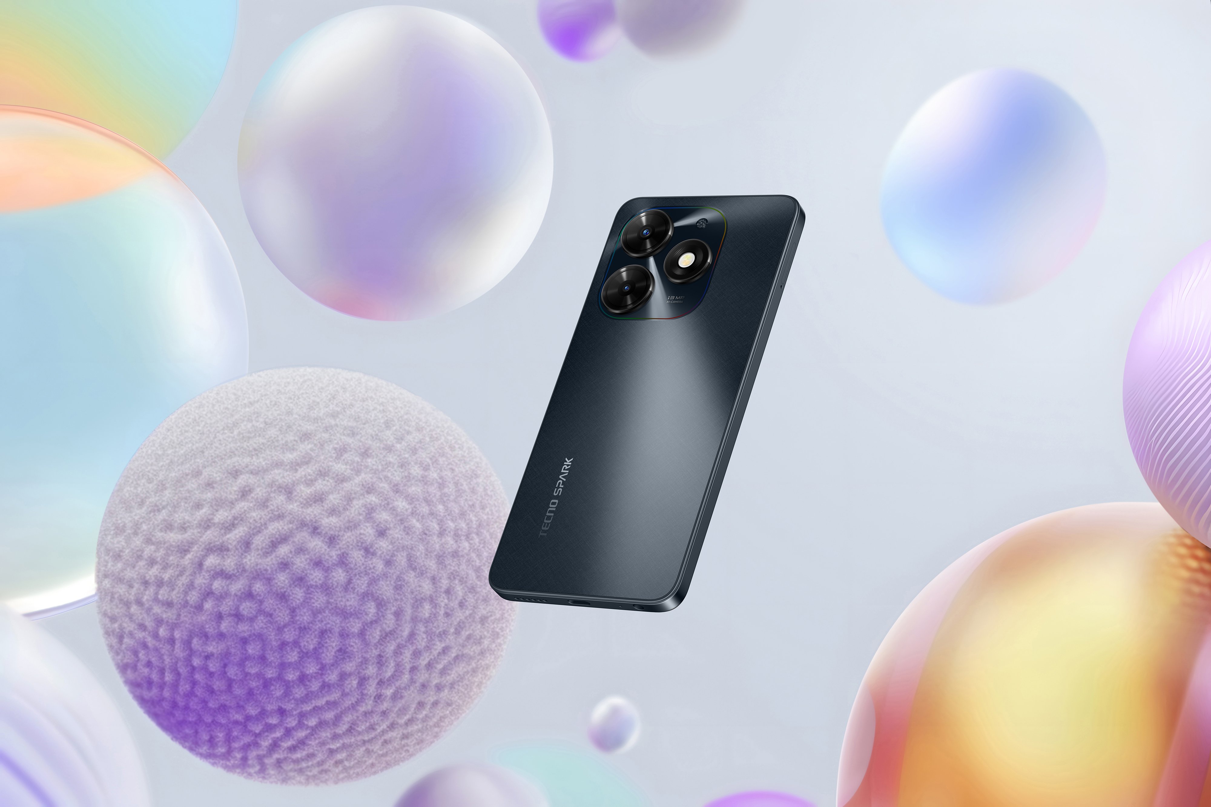 TECNO Смартфон Spark Go 2024 (BG6) 6.56" 3/64ГБ, 2SIM, 5000мА рік, Gravity Black