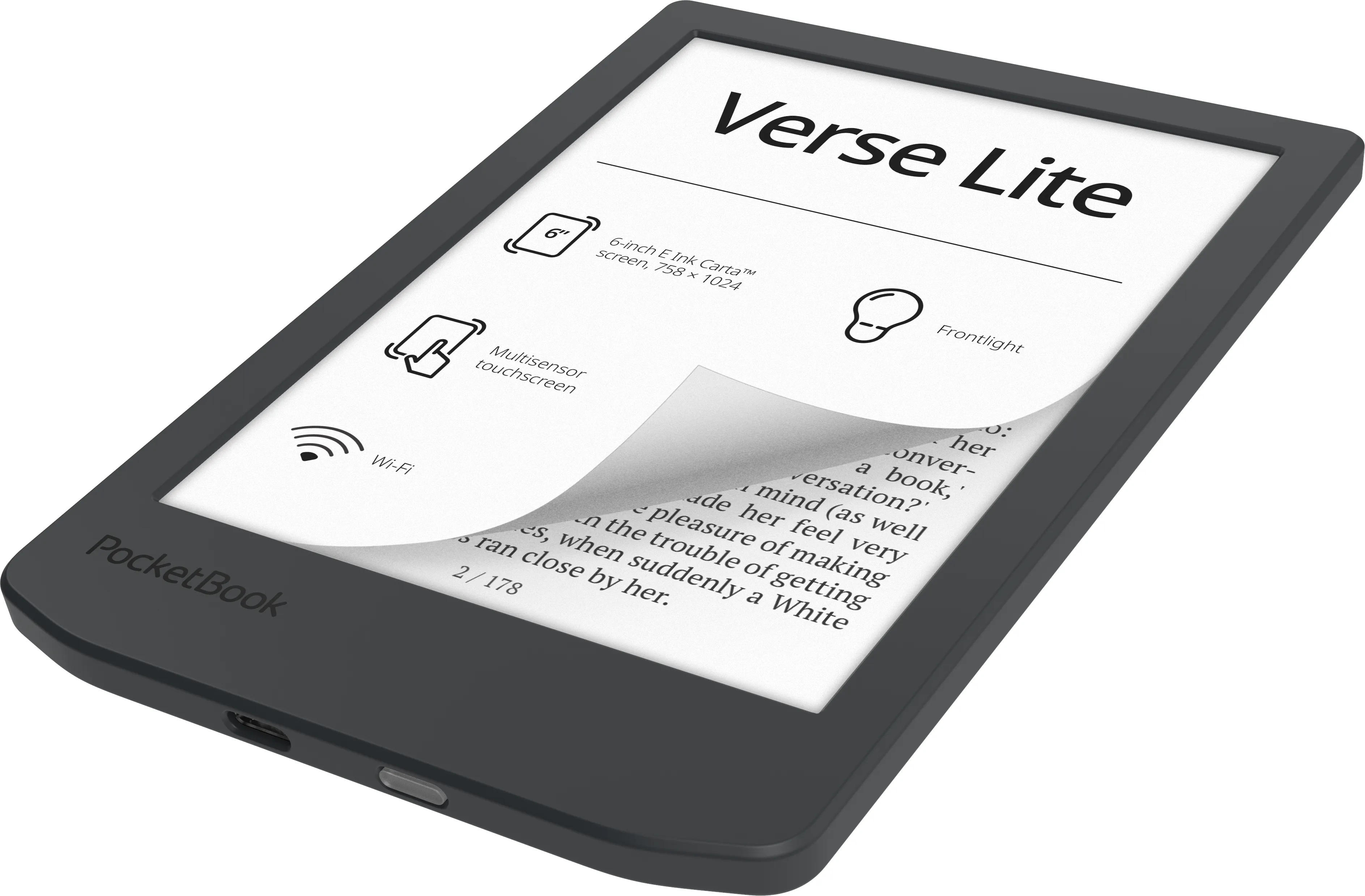 PocketBook Електронна книга 619 Verse Lite, Midnight Grey
