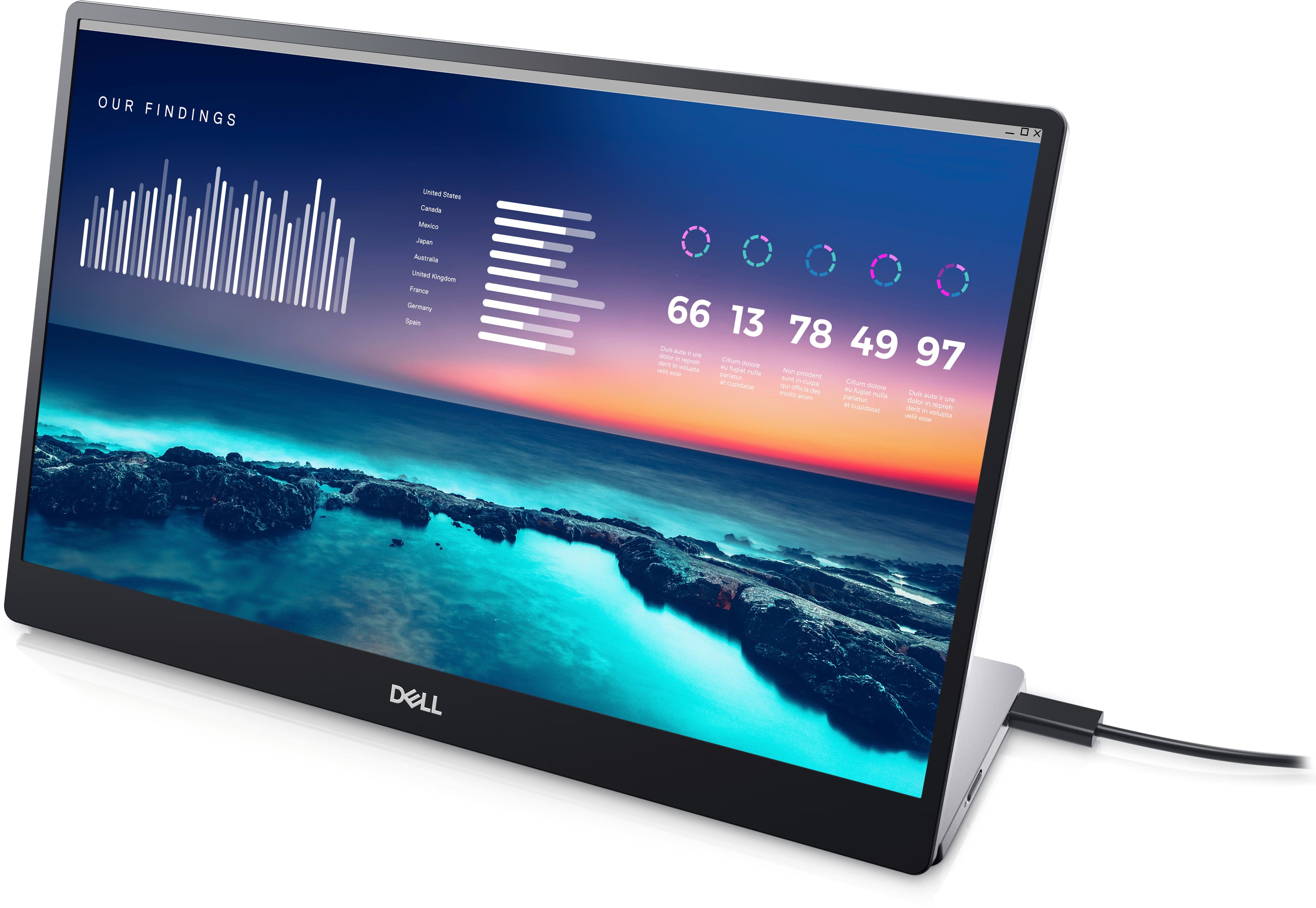 Dell Монітор портативний 14` P1424H 2xUSB-C, IPS