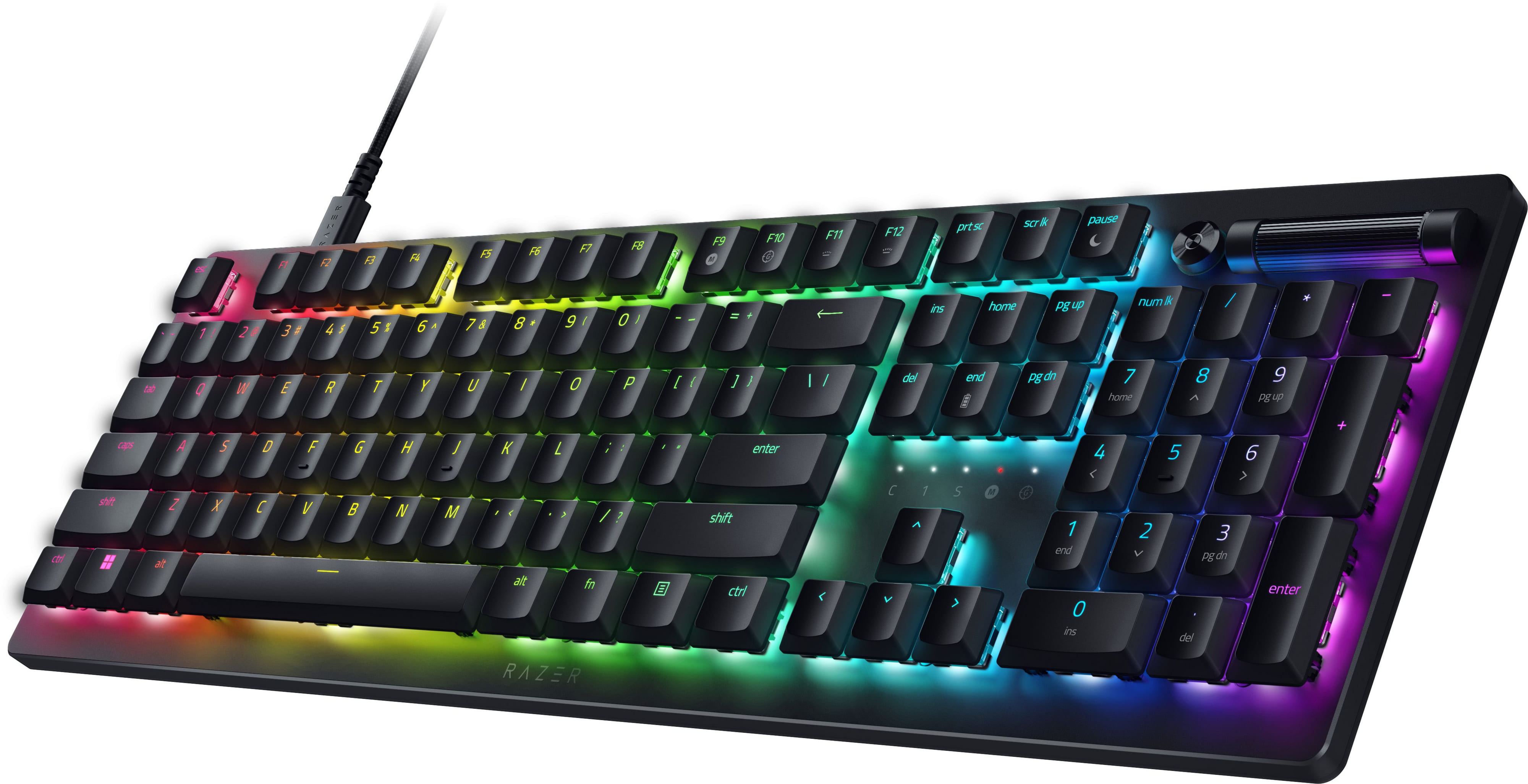 Razer Клавіатура механічна DeathStalker V2 105key, Red Switch, USB-A, EN/RU, RGB, чорний