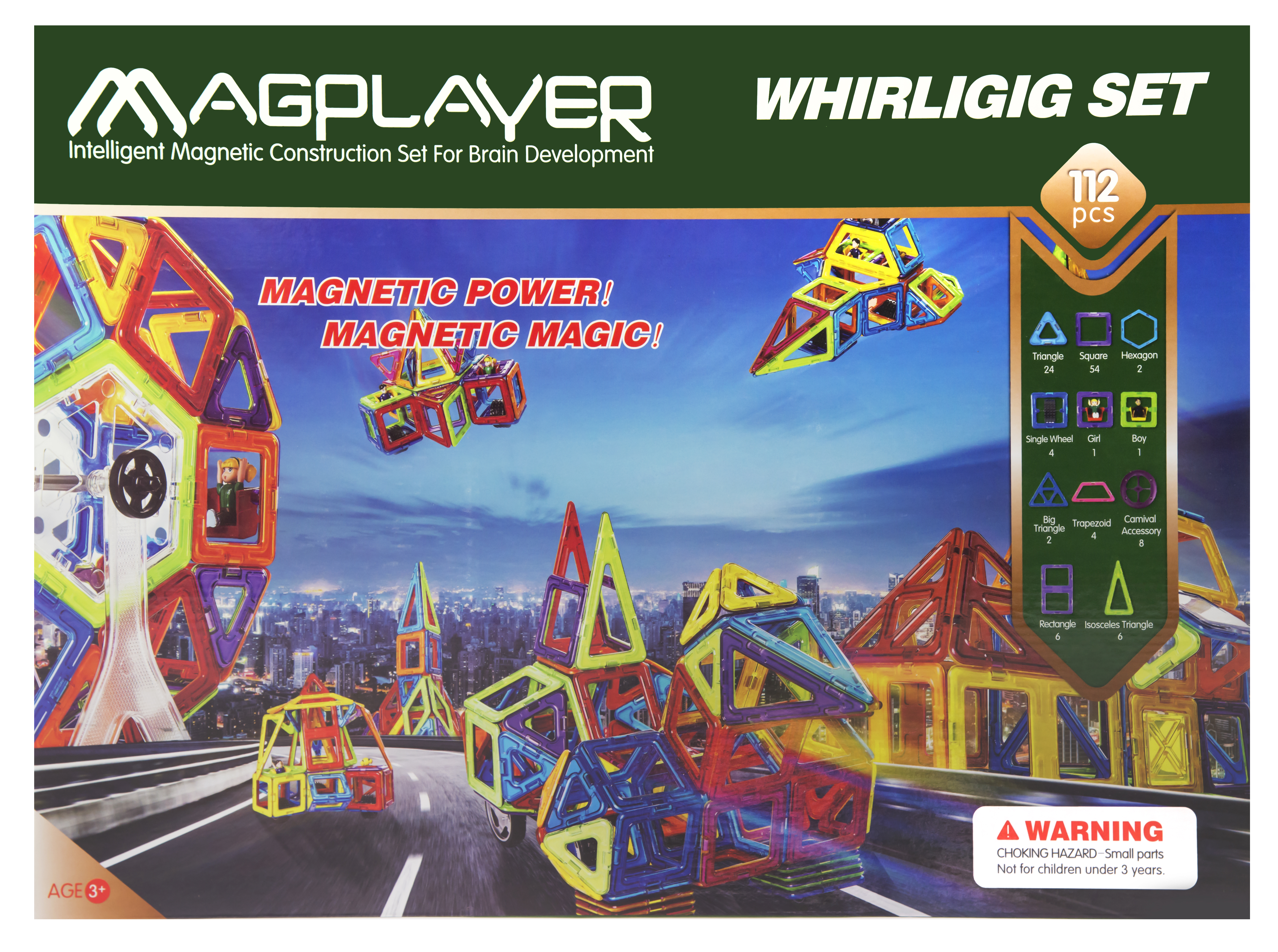 MagPlayer Конструктор магнітний 112 од. (MPB-112)