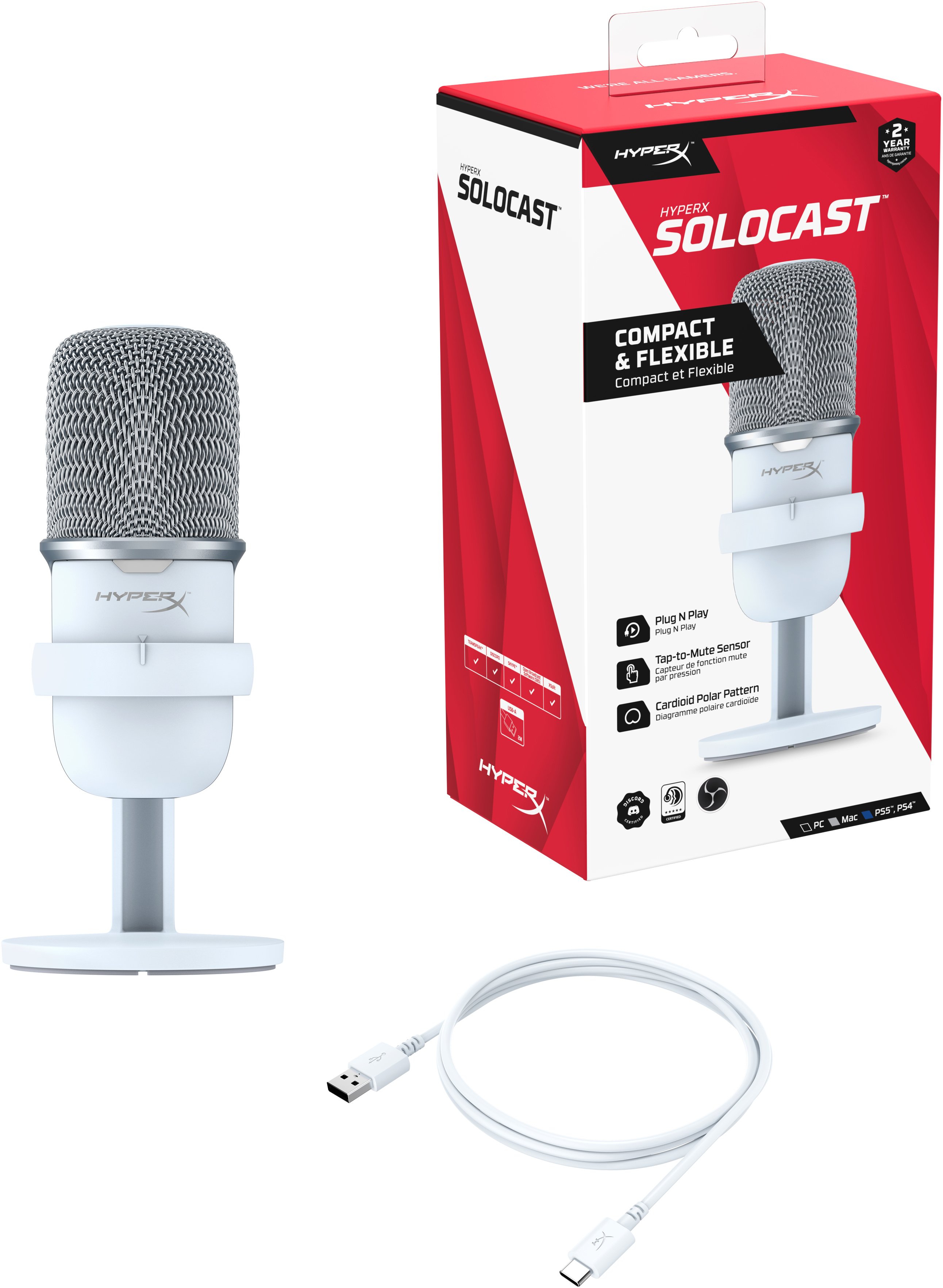 HyperX Мікрофон SoloCast, White