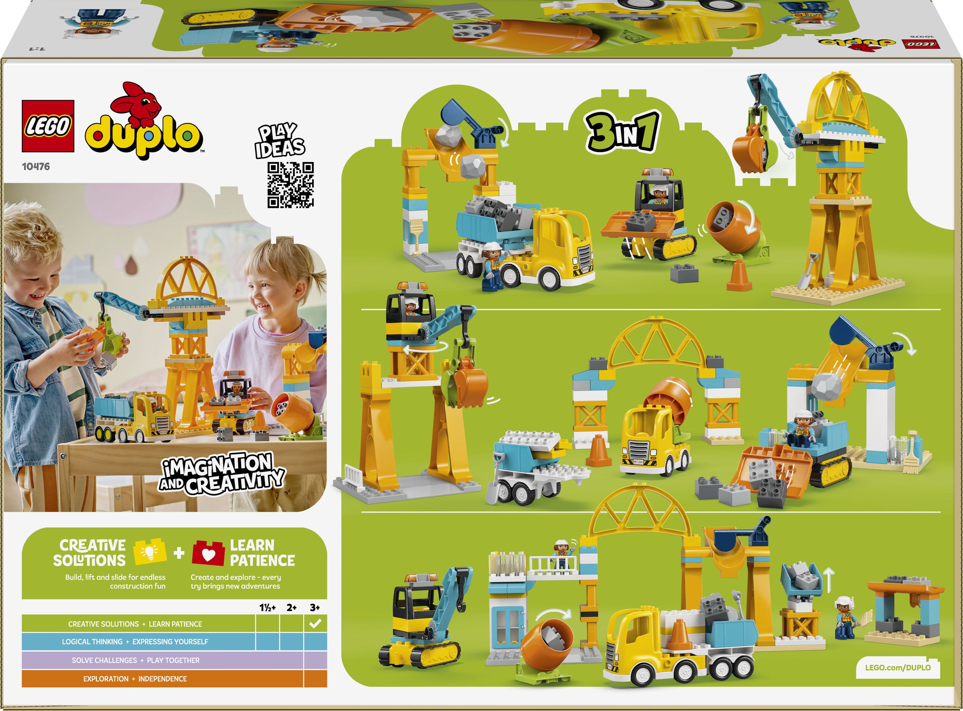 LEGO Конструктор LEGO DUPLO Town 3-в-1 Будівельний майданчик і техніка LEGO Конструктор LEGO DUPLO Town 3-в-1 Будівельний майданчик і техніка
