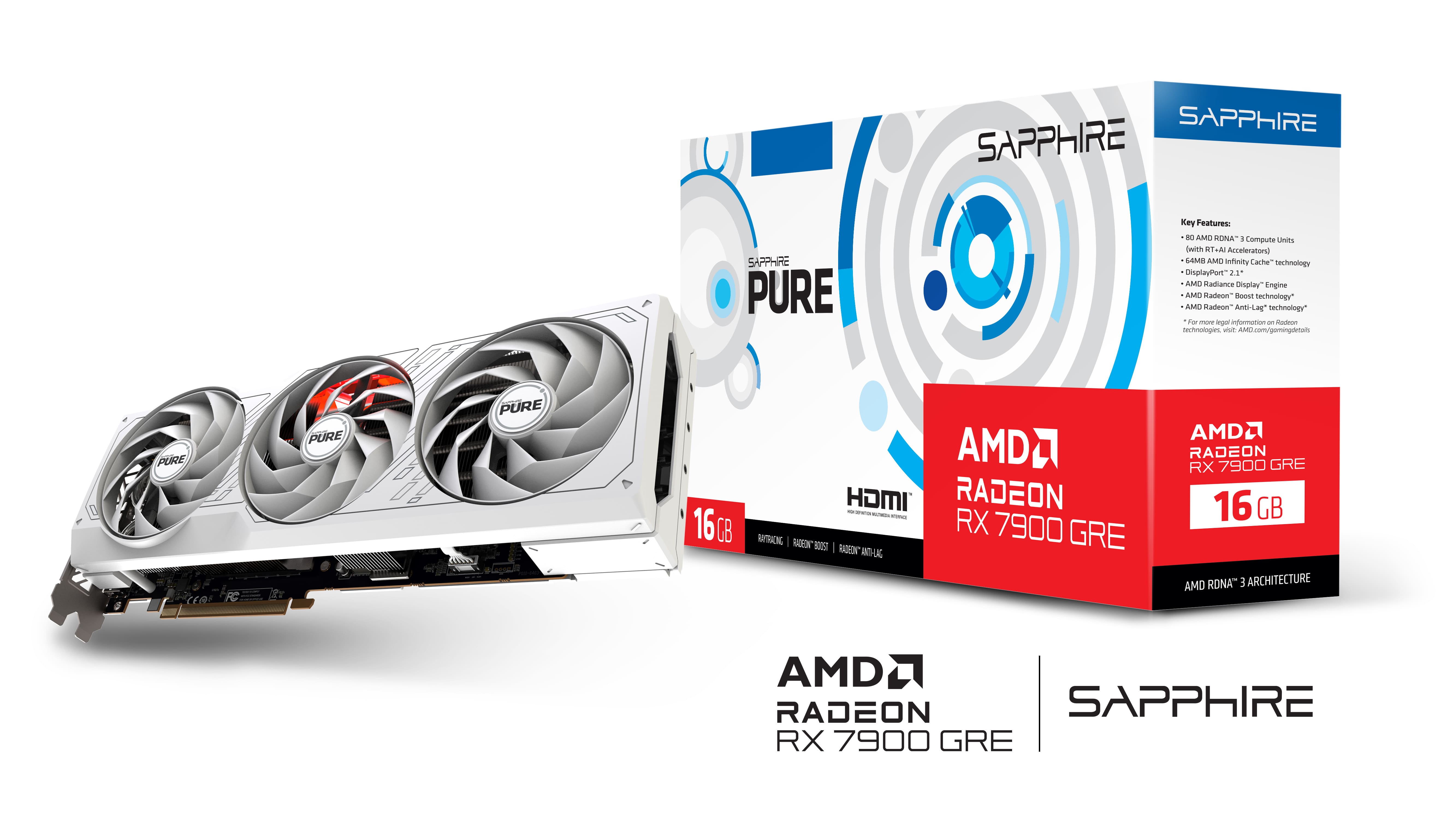 SAPPHIRE Відеокарта Radeon RX 7900 GRE 16GB GDDR6 PURE GAMING OC