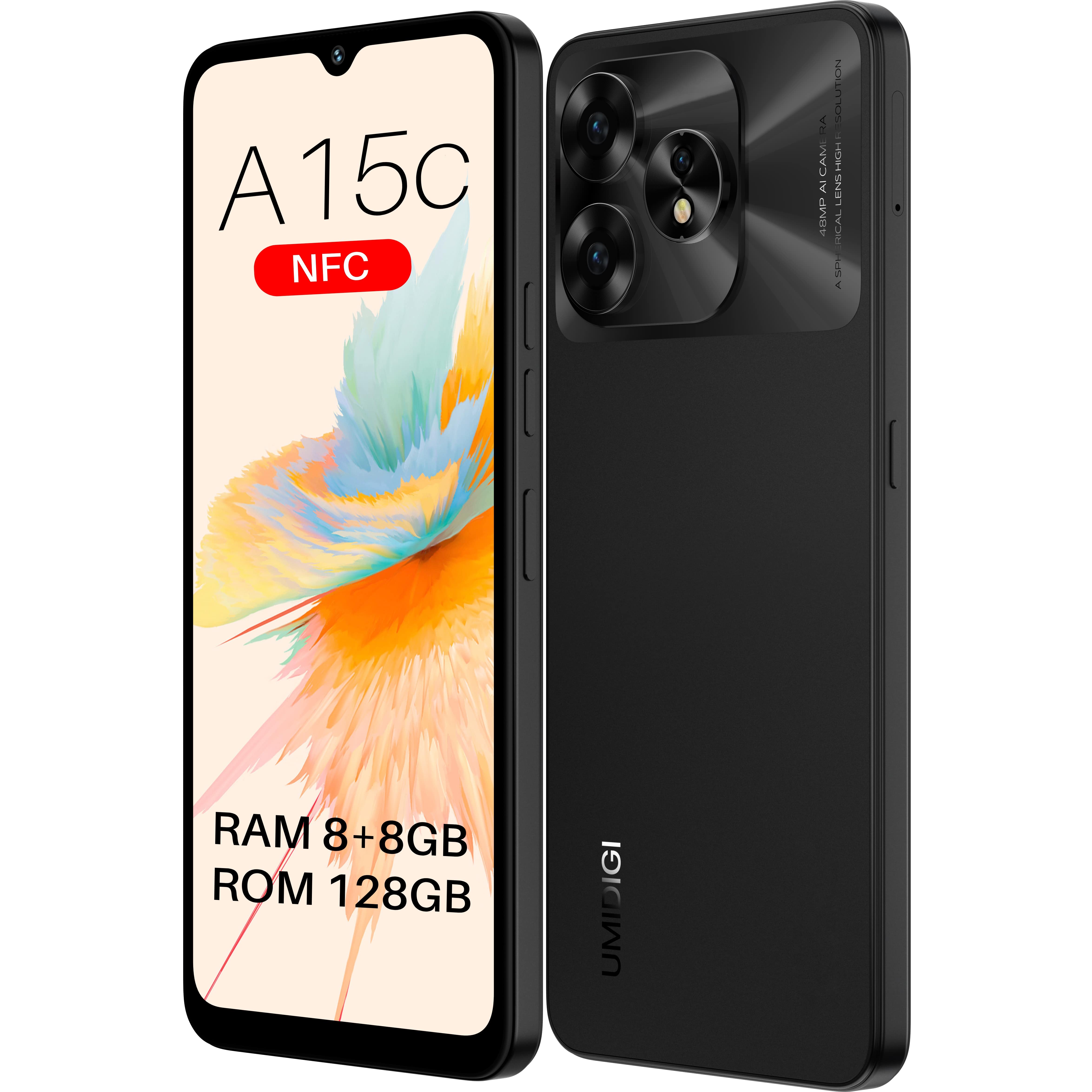 UMIDIGI Смартфон A15C (MP34) 6.7` 8/128ГБ, 2SIM, 5000мА·год, чорний